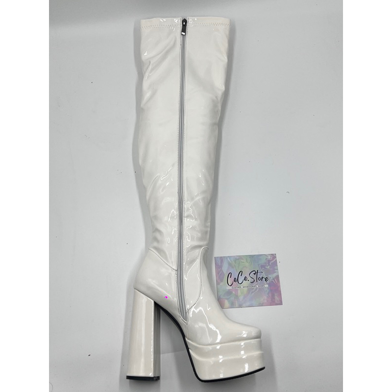 SẴN37 BOOT DA BÓNG 15CM ĐẾ 2 LỚP KHOÁ KÉO FULL LÓT LÔNG GÓT VUÔNG DANCER CECE.STORE