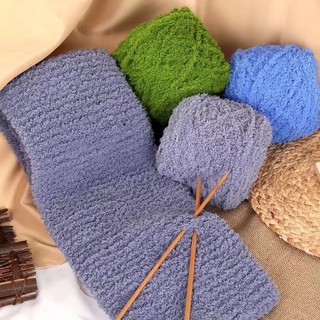 Len bông xù cuộn to 100g sợi 4mm
