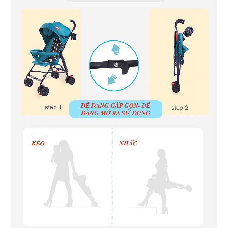 XE ĐẨY GẤP GỌN CHO BÉ SƠ SINH MÃ XĐ001
