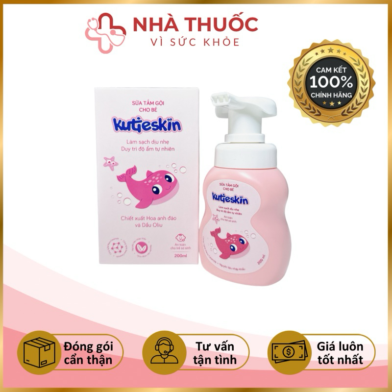 ✅ Sữa Tắm Gội Cho Bé Kutieskin Làm Sạch Dịu Nhẹ, Duy Trì Độ Ẩm Tự Nhiên Làn Da Bé