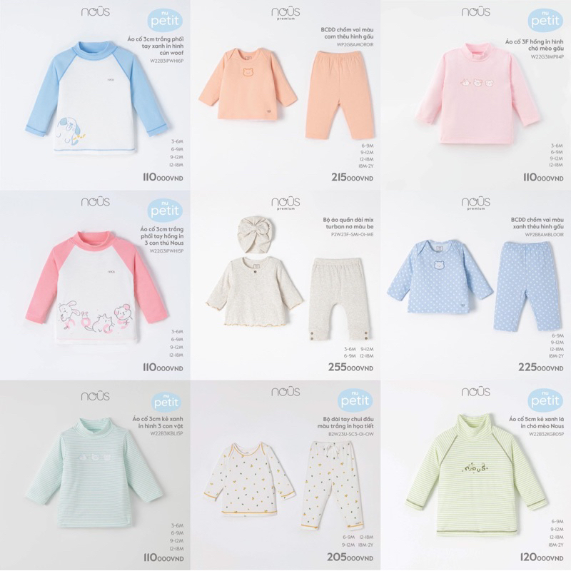 Bộ Quần Áo Dài Tay Nous Mềm Mại Cho Bé Trai Bé Gái Phối Nhiều Màu Sắc