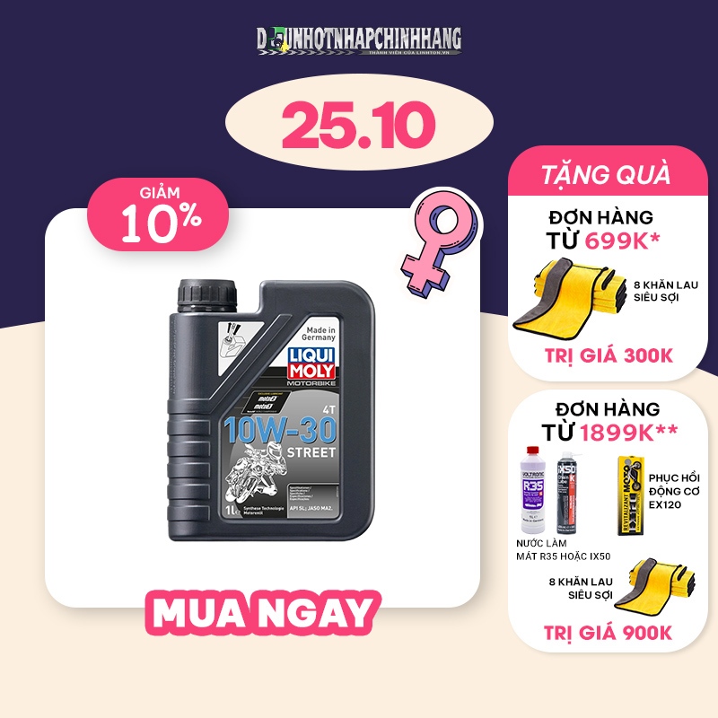 Nhớt tổng hợp Liqui Moly Motorbike Street 4T 10W30