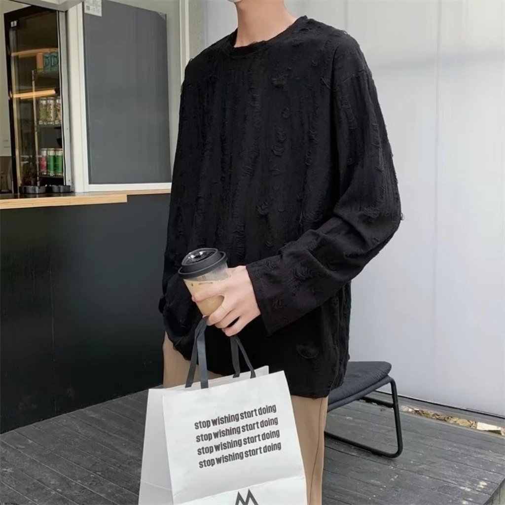 Áo thun SILAS tay dài cotton xước unisex thoáng mát