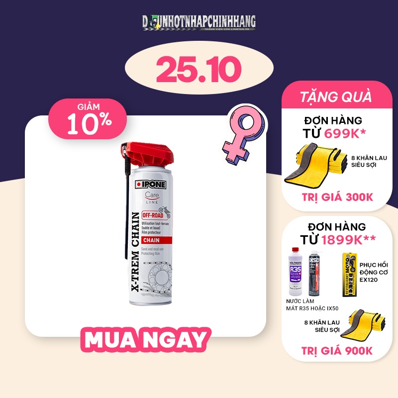 Chai Xịt Dưỡng Sên / Xích cao cấp không văng nhập khẩu 100% Pháp Ipone X-trem Xtrem Chain Road (250ml)