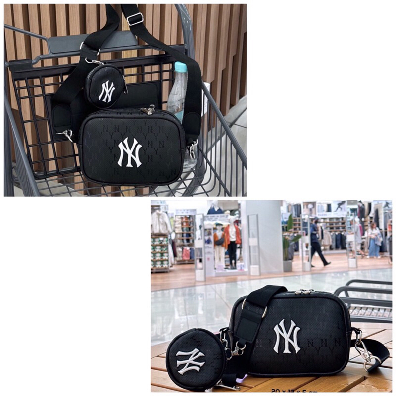 Túi đeo chéo MLB MONO LEATHER nam nữ unisex Logo thêu kèm túi nhỏ chất da si cao cấp dây đeo lớn chắc chắn BÁNH MÌ STORE