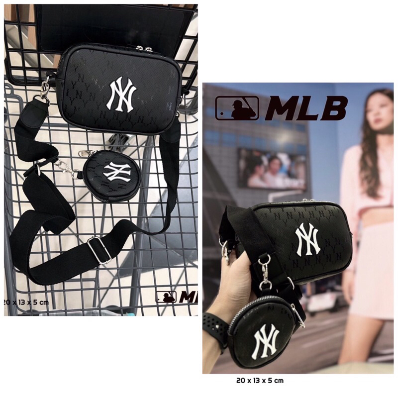 Túi đeo chéo MLB MONO LEATHER nam nữ unisex Logo thêu kèm túi nhỏ chất da si cao cấp dây đeo lớn chắc chắn BÁNH MÌ STORE