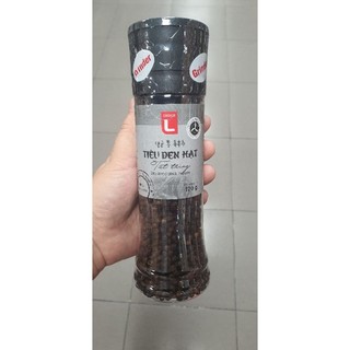 Hạt tiêu đen nguyên hạt, nắp có cối xay tiện dụng.