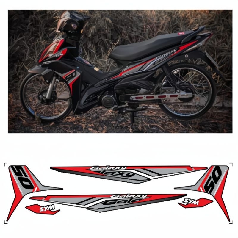 Tem rời SYM GALAXY 50cc - Chất Liệu PPF Cao cấp - 3 Lớp, Chống Nước, Chống Phai Màu.
