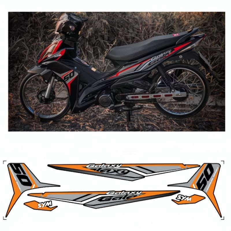 Tem rời SYM GALAXY 50cc - Chất Liệu PPF Cao cấp - 3 Lớp, Chống Nước, Chống Phai Màu.