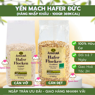 Yến mạch hữu cơ Hafer Flocken Bio Alnatura ngũ cốc Ăn Kiêng, Giảm Cân, Eat Clean Đức - Túi 500g