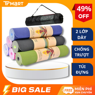 Thảm tập yoga tại nhà 2 lớp cao cấp, Thảm tập Yoga chống trượt TPE