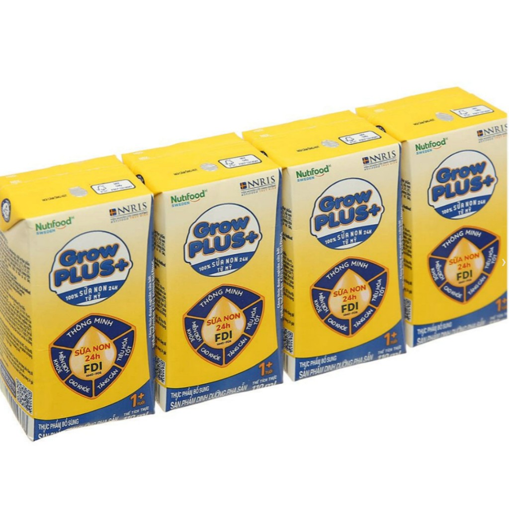 Thùng Sữa GrowPLUS+ Sữa non Vàng hộp 180ml/110ml