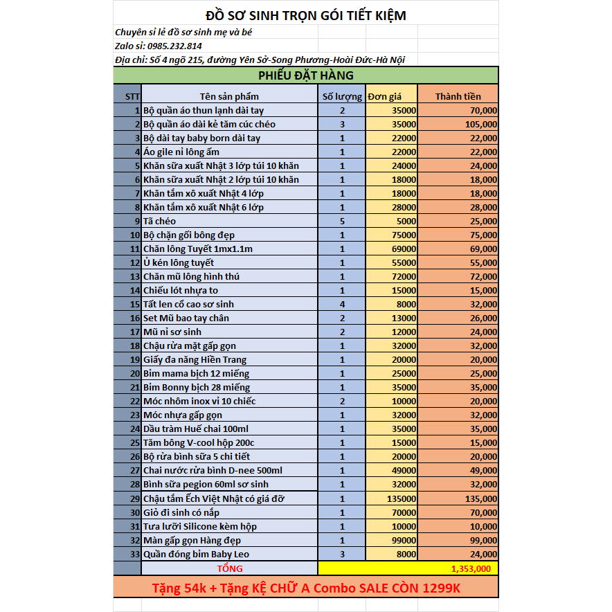 Trọn gói đồ dùng sơ sinh cho mẹ bà bé sinh mùa đông-Đồ chuẩn bị sinh cho bé sinh Mùa Đông