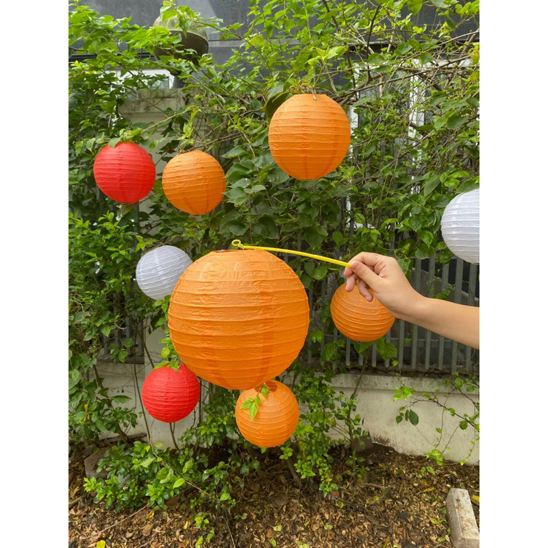 Đèn lồng giấy lụa tròn trang trí lễ Tết