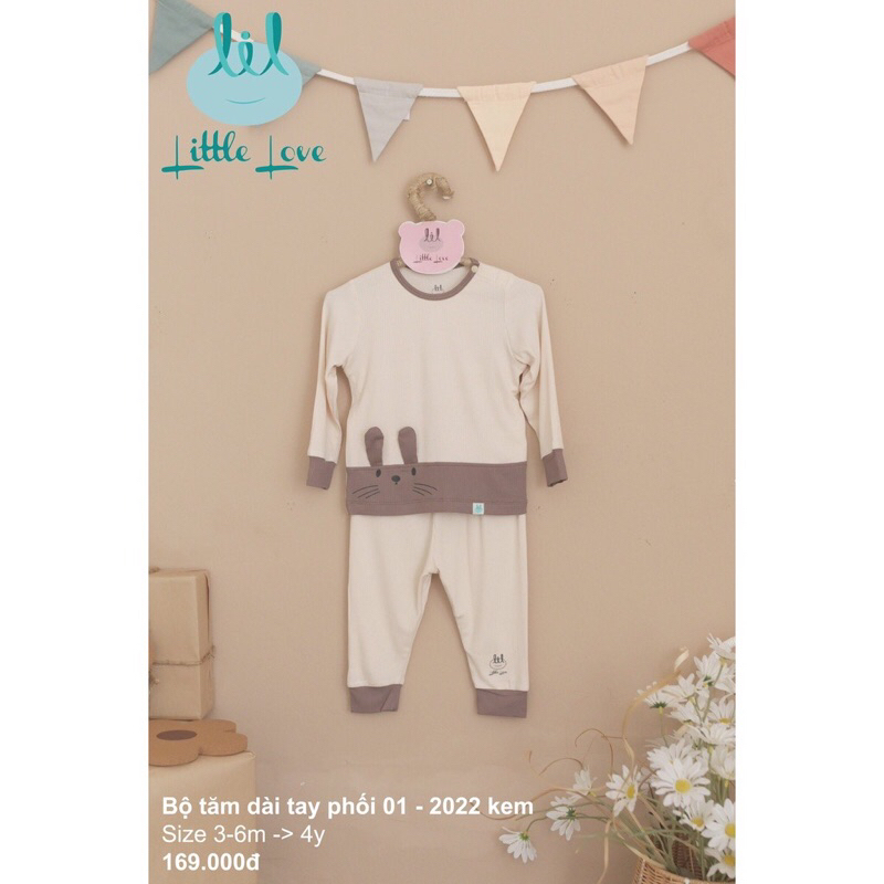 Bộ quần áo trẻ em dài tay phối màu lil bé trai bé gái từ 3 tháng đến 4 tuổi