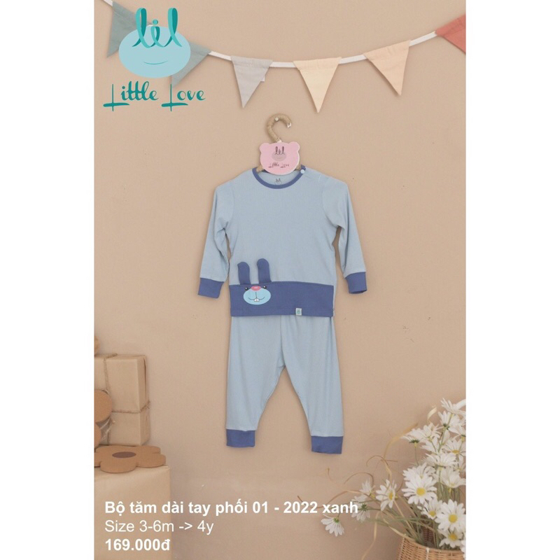 Bộ quần áo trẻ em dài tay phối màu lil bé trai bé gái từ 3 tháng đến 4 tuổi