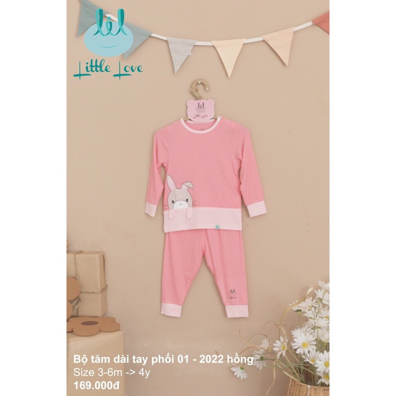 Bộ quần áo trẻ em dài tay phối màu lil bé trai bé gái từ 3 tháng đến 4 tuổi