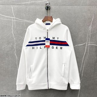 🔥Hot🔥Áo hoodie Tommy thêu vạch thân hot trend Nam Nữ Siêu Hot 2023