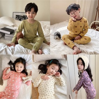 Bộ ngủ thu đông dài tay cho bé trai/ gái AMBBKIDS chất cotton mềm mịn co giãn 4 chiều giữ ấm tốt