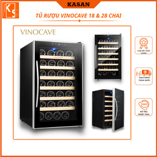Tủ rượu vang, tủ bảo quản rượu Vinocave 18 và 28 chai. chất liệu khay gỗ sồi nhập khẩu, kim loại mạ crom bền đẹp.