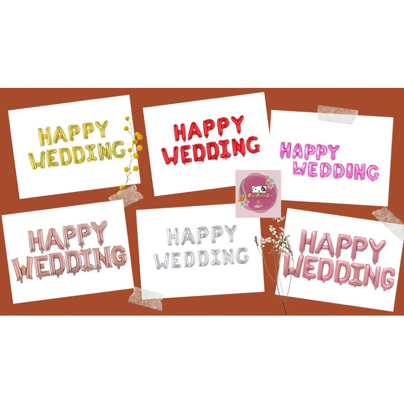 🎊 Bộ Bóng Chữ Happy Wedding