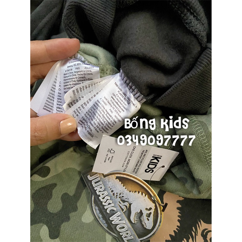 Áo Nỉ Hoodie Bé Trai Khủng Long CottonOn