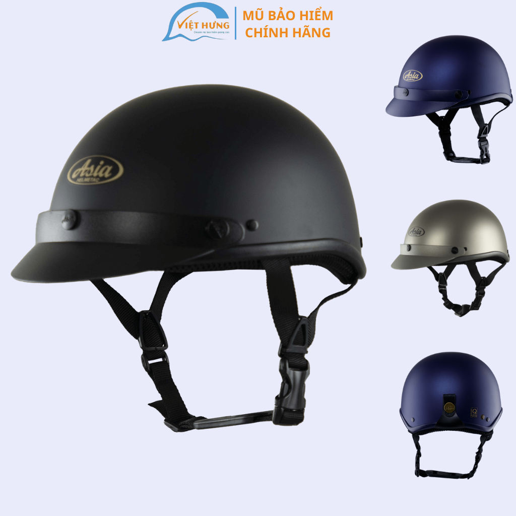 Mũ Bảo Hiểm ½ Đầu Cao Cấp - Asia MT105 - Vòng Đầu 56-58cm – Hàng Chính Hãng – Bảo Hành 12 Tháng
