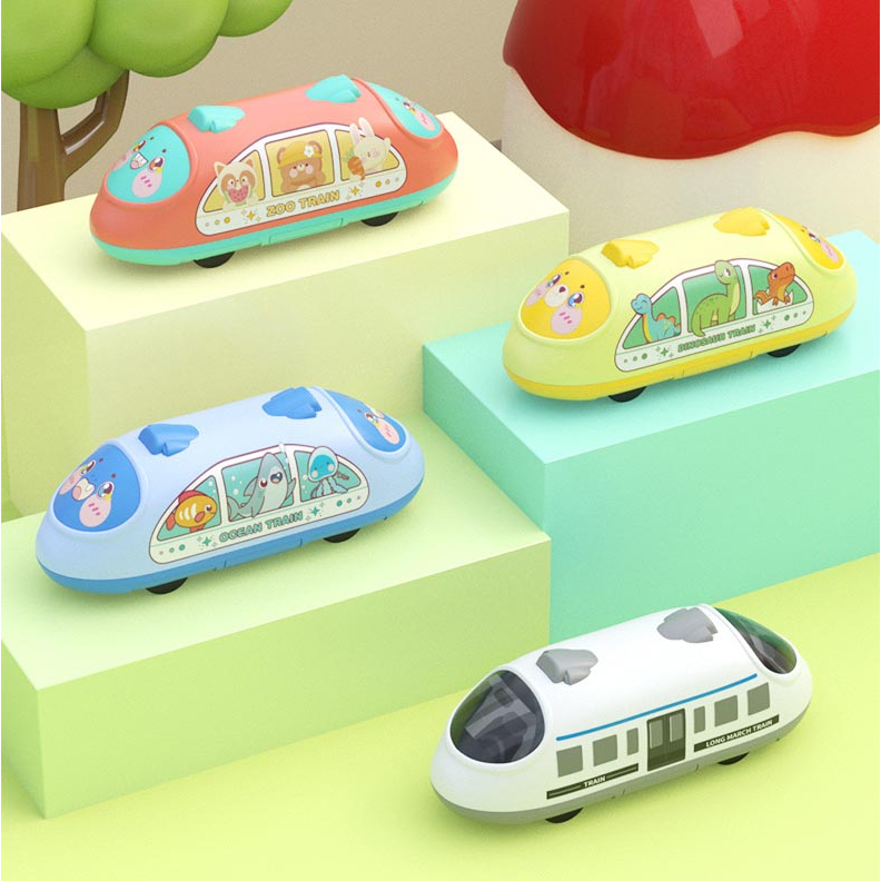 Đồ chơi Tàu chạy bằng dây cót 2 chiều, nhiều màu sắc vui nhộn