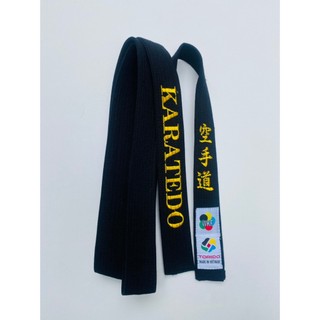 Đai đen Karate tiêu chuẩn thêu chỉ vàng