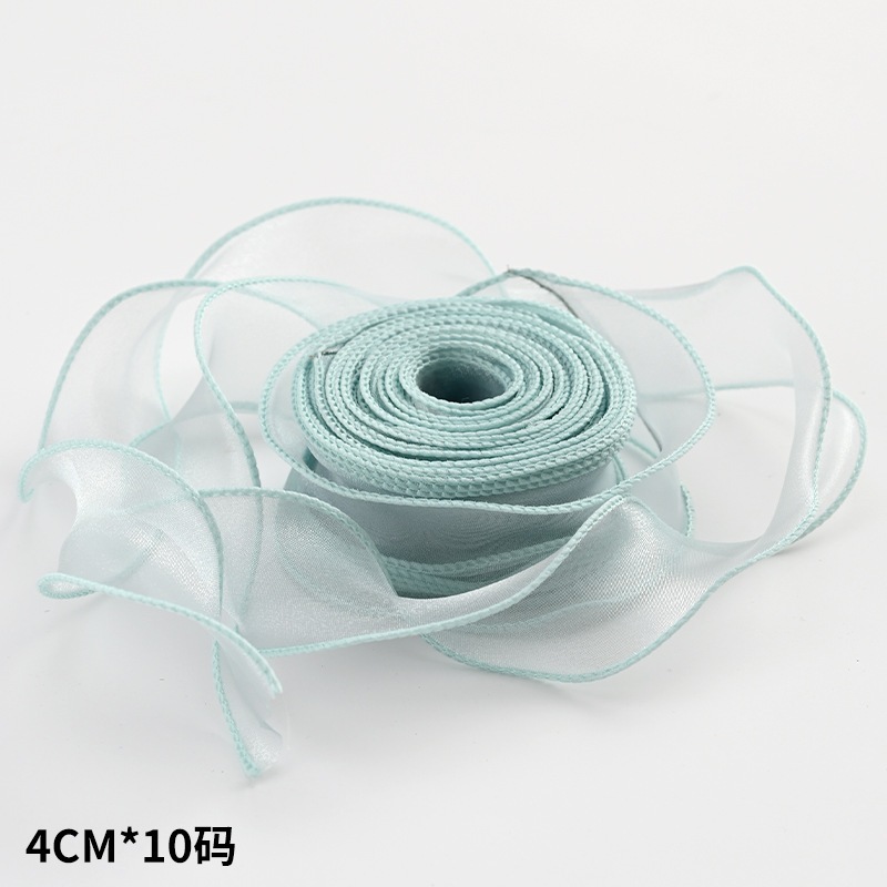 Cuộn ruy băng voan sóng KHÔNG LÕI 4cm dài 9m trang trí bó hoa, hôp quà