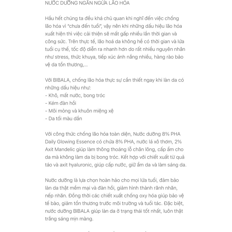 Nước dưỡng lão hoá 400 pass 200