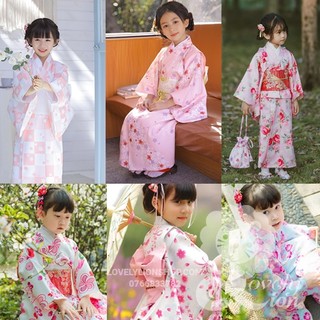 Bộ áo Kimono, Yukata cho bé gái tặng kèm kẹp tóc