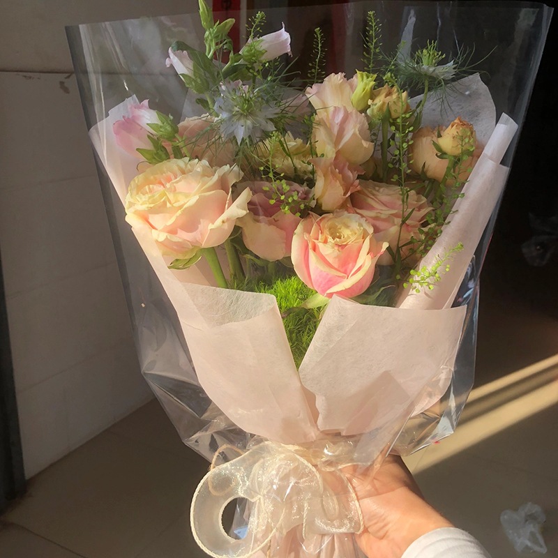 Lẻ 5 tờ túi bóng kính gói hoa loại dày, giấy gói hoa trong suốt