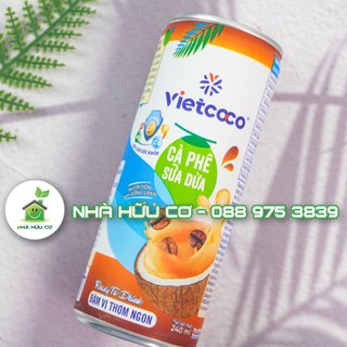 Siêu ngon - cafe sữa dừa vietcoco - lon nhôm 240ml - date: 9/12/2024 - nhà hữu cơ