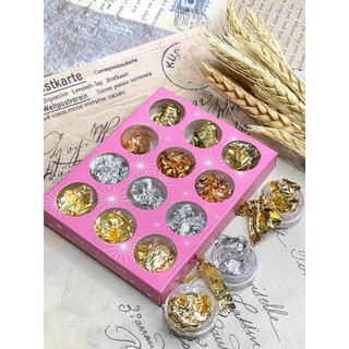 Nhũ giấy vàng bạc set 12 ô