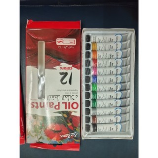 Bộ 12 màu sơn dầu 12ml (vỏ hộp màu đỏ)