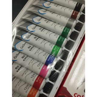 Bộ 12 màu sơn dầu 12ml (vỏ hộp màu đỏ)