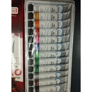 Bộ 12 màu sơn dầu 12ml (vỏ hộp màu đỏ)