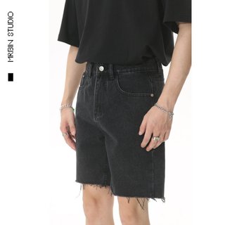 Quần Short Nam Basic Jeans Trơn Rách Lai [MrBin Studio]