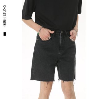 Quần Short Nam Basic Jeans Trơn Rách Lai [MrBin Studio]