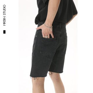 Quần Short Nam Basic Jeans Trơn Rách Lai [MrBin Studio]
