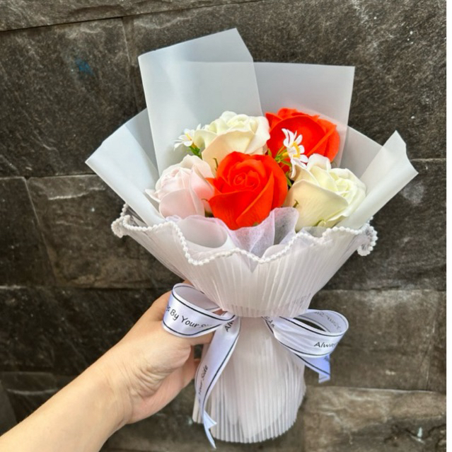 Bó hoa hồng sáp 5 bông