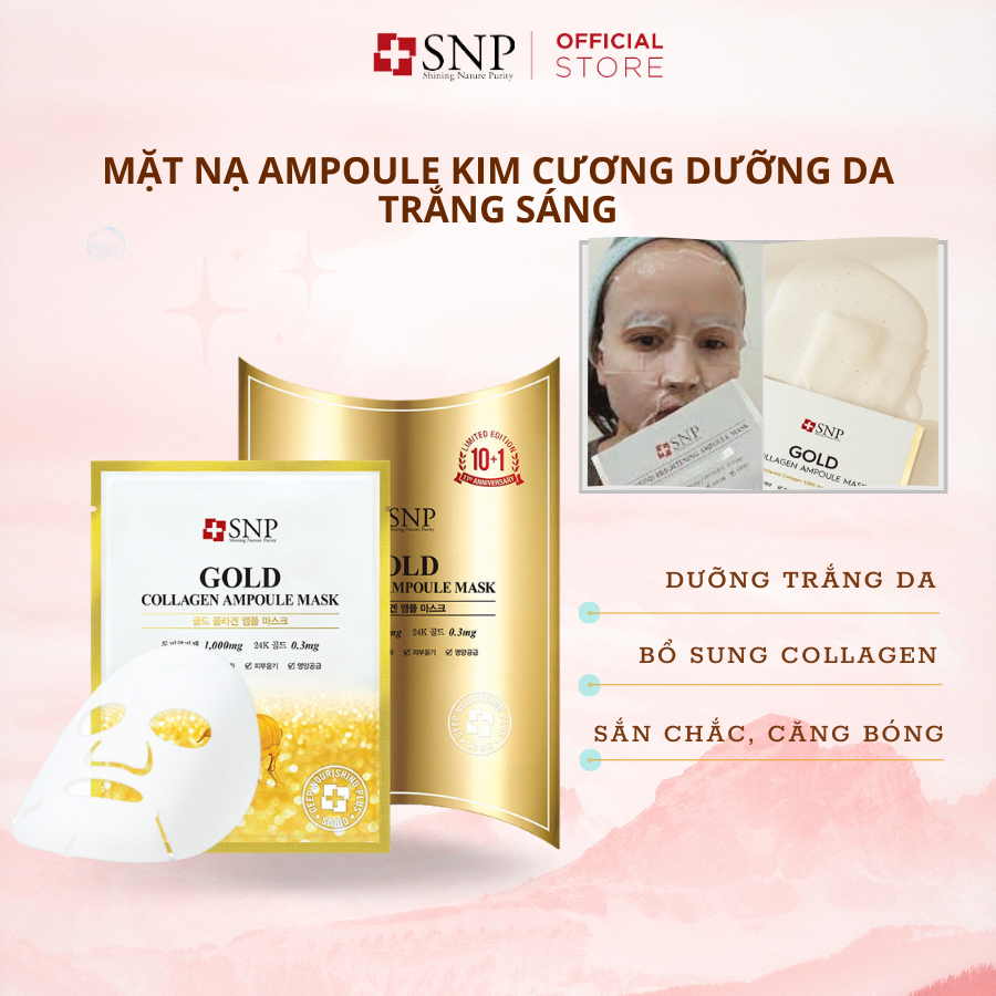 Mặt Nạ Ampoule Tinh Chất Collagen Vàng Ngăn Ngừa Nếp Nhăn - GOLD COLLAGEN AMPOULE MASK