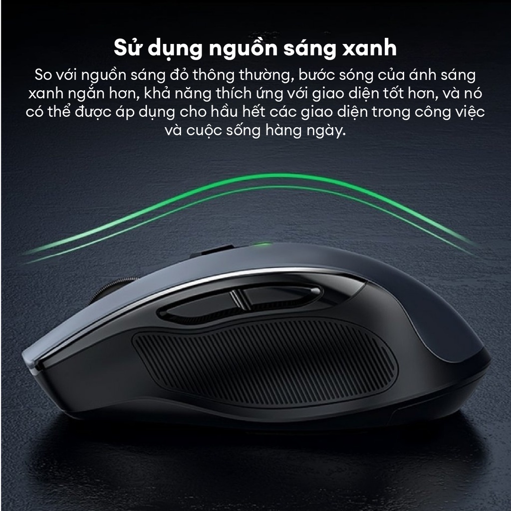 Chuột không dây 2.4G Ugreen 90545 MU006 Chế Độ Kép Chuột Ergonomic 4000 DPI | 6 Nút Tắt Tiếng | Bảo hành 18 tháng