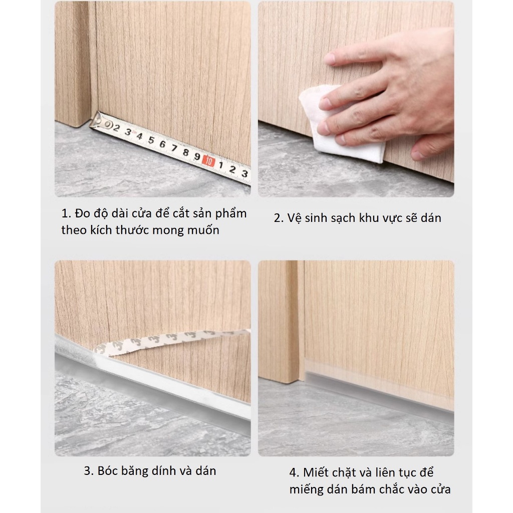 Nẹp chắn cản gió cản bụi cho cửa kính, cửa nhôm cửa gỗ - chất liệu silicone