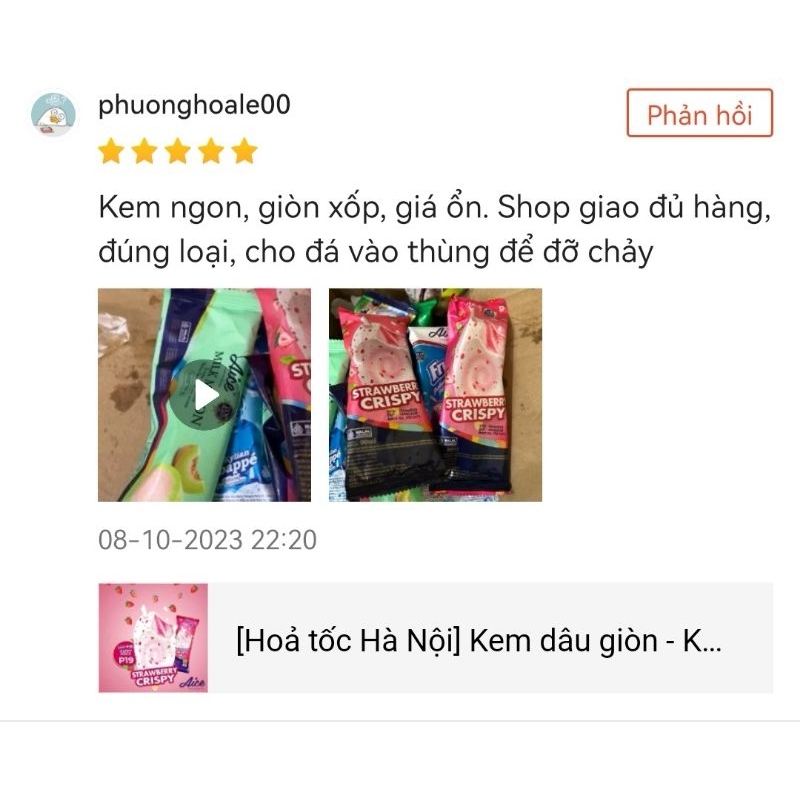 Kem dâu giòn - Kem Aice - Kem Haidilao