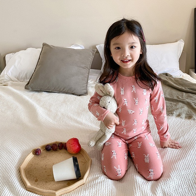 Bộ thu đông dài tay cho bé trai/ gái DMINT chất cotton co giãn thoải mái- Bộ ngủ trẻ em hãng Ambb Kids 1- 8 tuổi