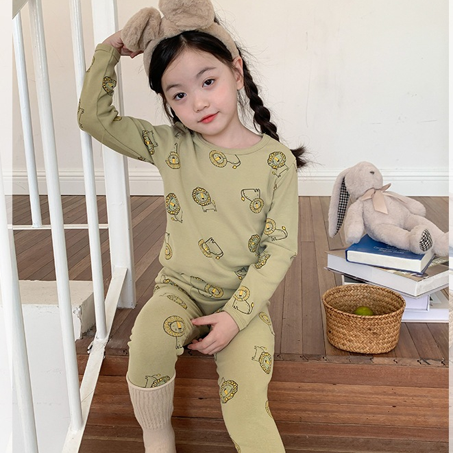 Bộ thu đông dài tay cho bé trai/ gái DMINT chất cotton co giãn thoải mái- Bộ ngủ trẻ em hãng Ambb Kids 1- 8 tuổi