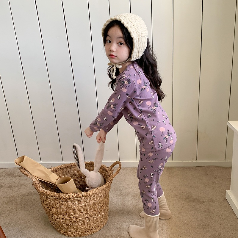Bộ thu đông dài tay cho bé trai/ gái DMINT chất cotton co giãn thoải mái- Bộ ngủ trẻ em hãng Ambb Kids 1- 8 tuổi