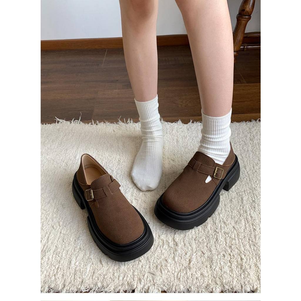 𝐁𝐥𝐚𝐮𝐞𝐁𝐥𝐮𝐦𝐞🦋  Loafer Pimtha da lộn gót 6cm